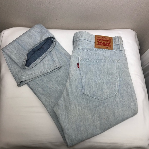 Levi’s 511 100% Cotton Mens Light Bleached Wash Slim Straight Leg Jeans W36 L32 - Picture 16 of 16